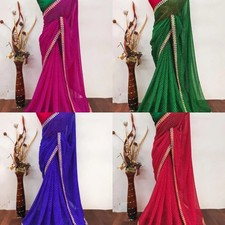 Womens Striped Leheriya Georgette Saree With Separate Blouse Piece