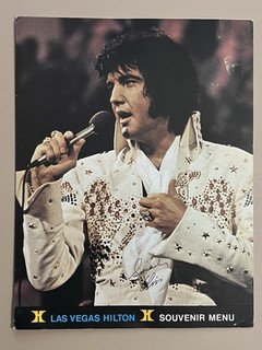 Elvis Las Vegas Hilton / 1974 Dinner Menu / Direct From Memphis