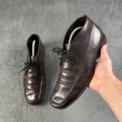 Prada, Vintage Prada Leder Chukka Stiefel Braun Schnürung Herren UK 9 Made in Italy