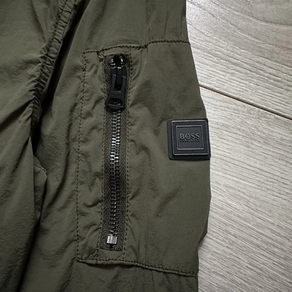 BOSS HUGO BOSS MA1 TWO-WAY STRETCH + GARMENT-DYED Men’s Jacket Khaki Size:50 - Image 3 of 4