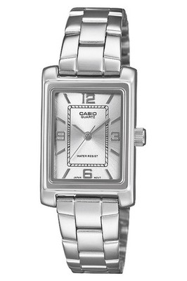 CASIO Damenuhr Rechteckig Silberfarben LTP-1234PDD-7AEF