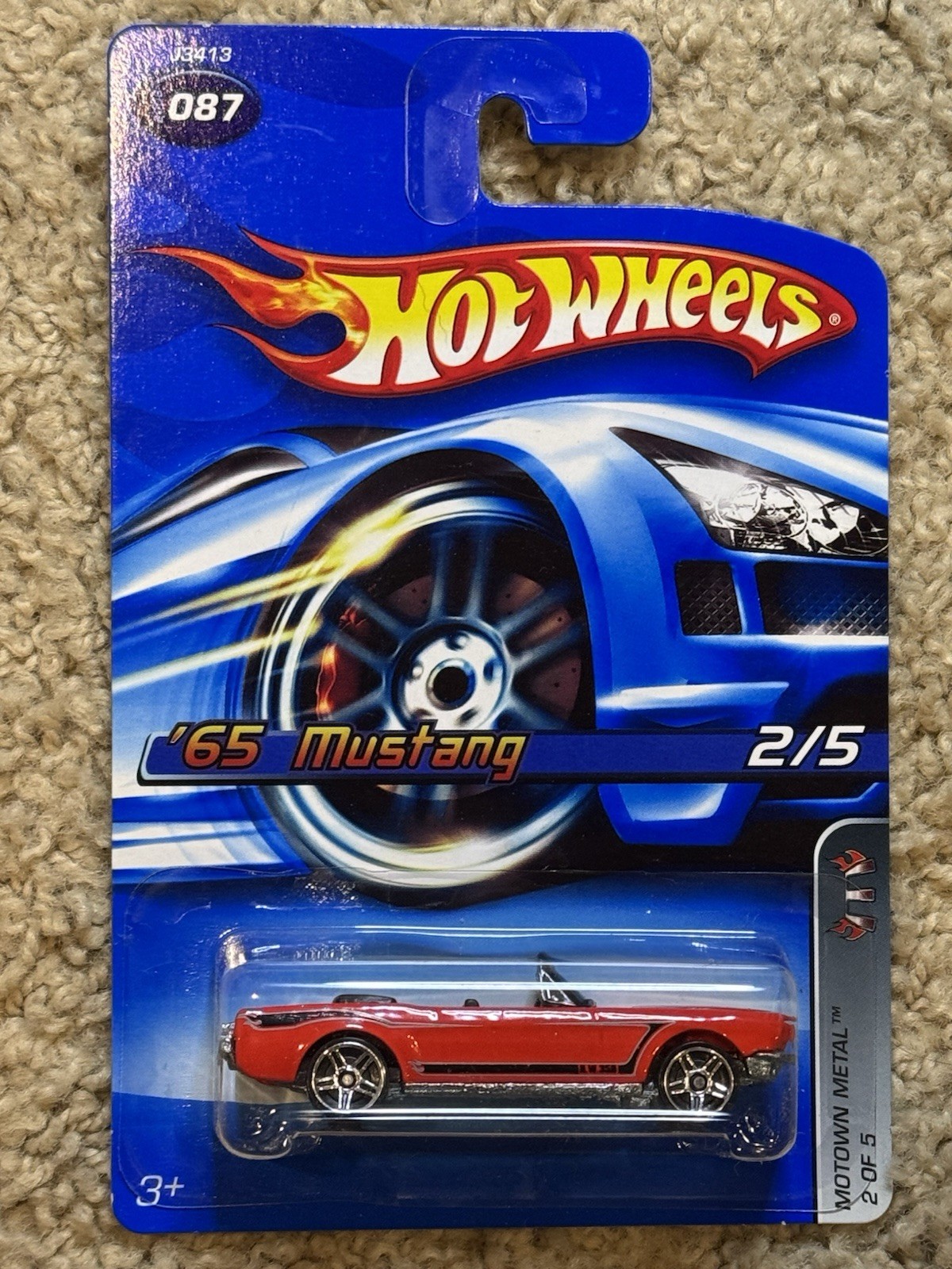 2006 Hot Wheels 2006 Motown Metal 65 Mustang 2/5 Red Collector #087 1:64 Scale