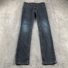 Levis 510 Skinny Jeans Youth 12 Reg 26x26 Navy Blue Dark Wash Distressed