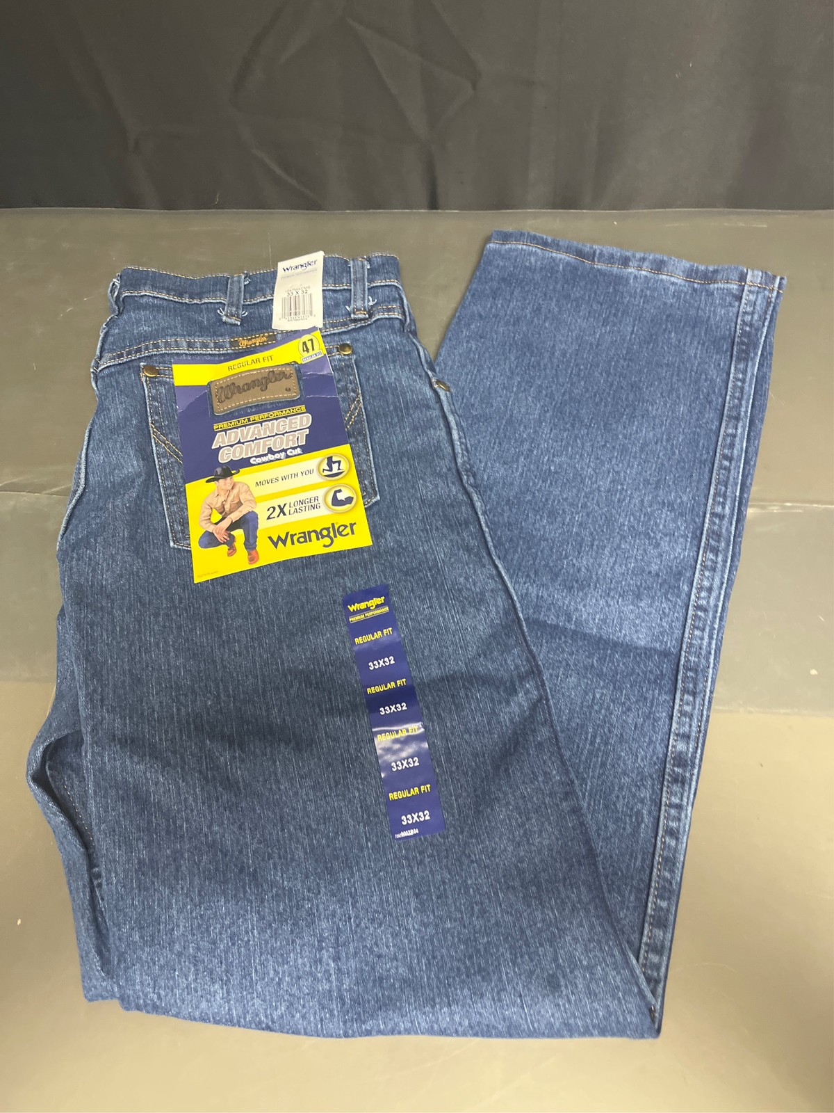 Wrangler 47MACMS Advanced Comfort Jeans Mid Stone Blue 38x36