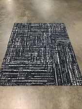Carpet Tiles 18 x 36” Navy Blue Black Gray and White Padded 45 Sq Ft or 5 Yds.