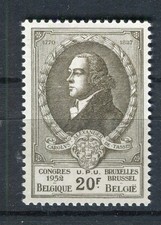BELGIUM; 1952 early Postal Congress issue fine MINT MNH unmounted 20Fr.