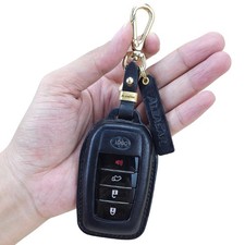 Premium Leather Key Fob Cover with Keychain, Accessories for Toyota, Protecto...