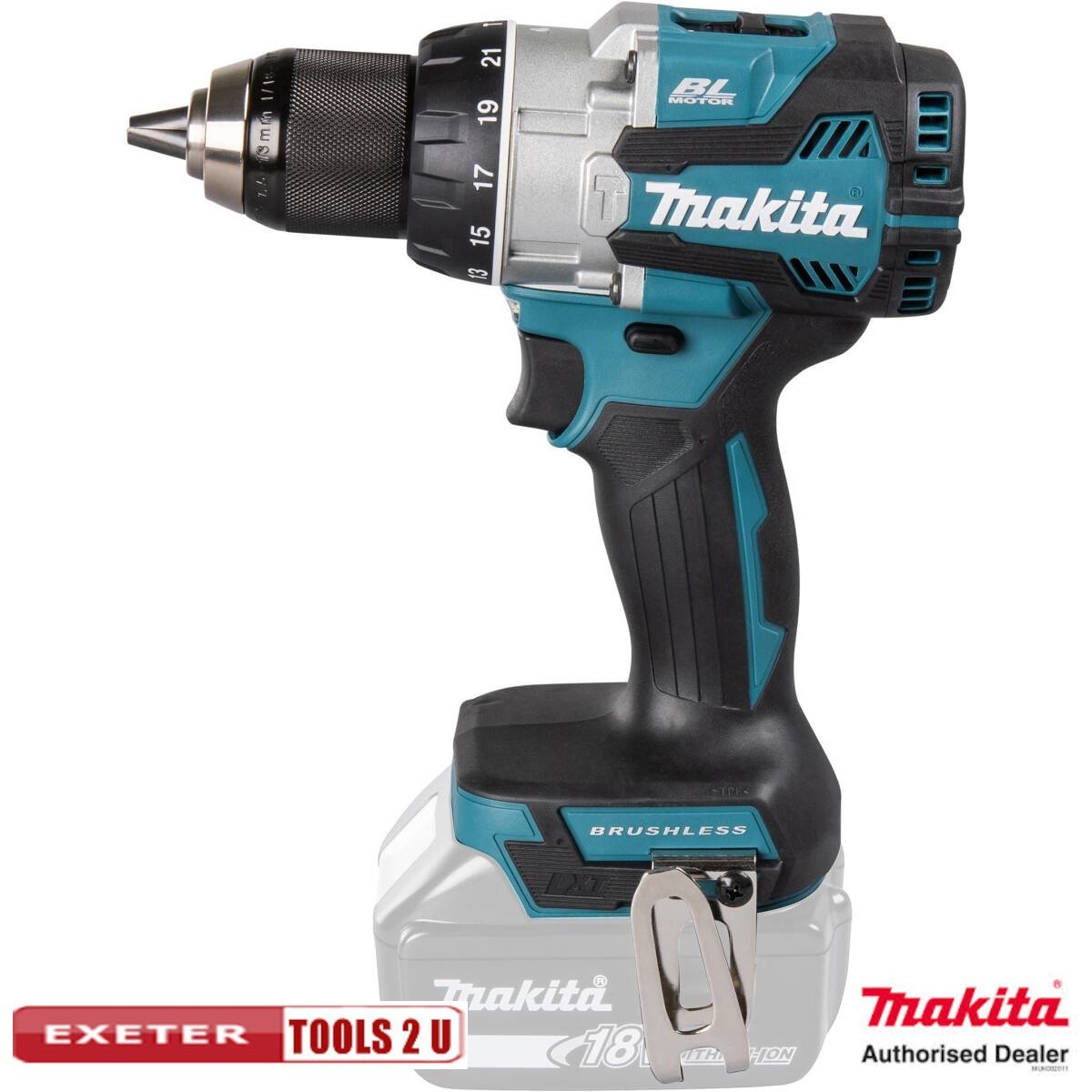 Makita DHP489Z 18v LXT Brushless Combi Hammer Drill 75Nm Torque Metal Chuck Body