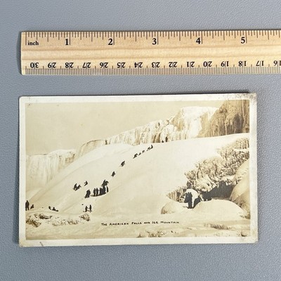 Antique RPPC Niagara Falls Ice Mountain American Falls Postcard 1904-1918 AZO
