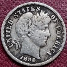 1898 Barber Dime 10c Better Grade #94146