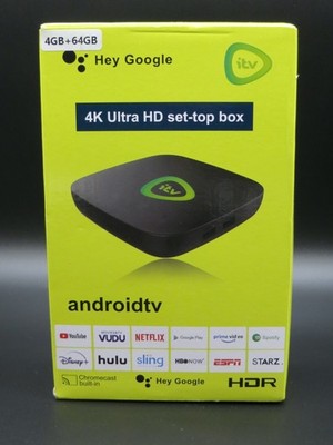 Android itv ~ Hey Google 4K Ultra HD Set-top Box ~ 4GB + 64GB with Remote