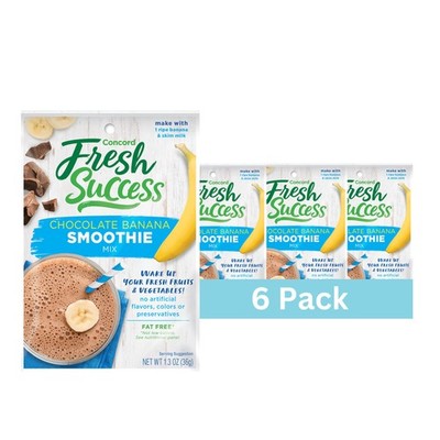 Concord Foods Chocolate Banana Smoothie Mix - Fruit 1.3 Ounce (Pack of 6) 