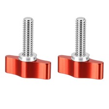 Clamping Screw Knob 1/4" x 1.38", 2Pcs Stainless Steel Camera Thumb Screws, Red
