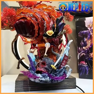 One Piece Ruffy Gear 3 Red Roc Figur GK LED Anime PVC Statue Actionmodell 25 cm