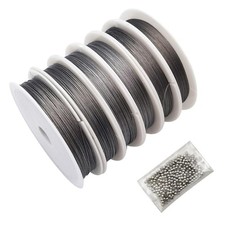 Stainless Steel Wire For Practice Nylon Coated 7 Strand Beading Crimp 6 Rolls