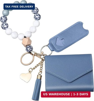 Weewooday Wristlet Bracelet Keychain Wallet Gift for Women Christmas Small Silic
