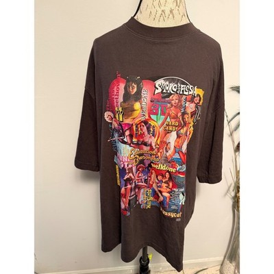 WE11DONE T-Shirt Brown XL Unisex Streetwear Movie Collage graphic 