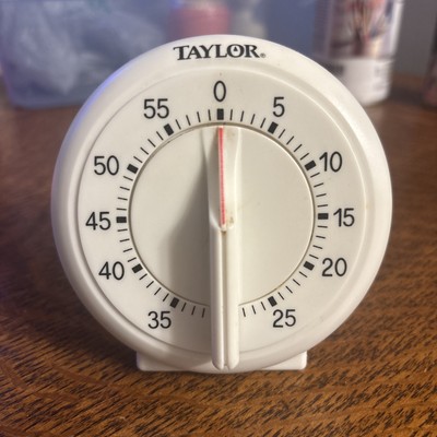 Taylor Kitchen Mechanical Long Ring Timer 60 Minutes White