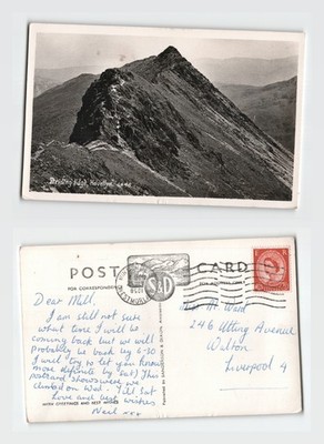 Postkarte - Schrittkante Helvellyn Lake District gedruckte Ansicht VERSCHICKT