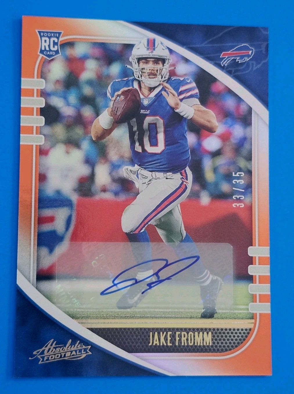 2020 Absolute JAKE FROMM Orange Spectrum SP Rookie Auto Buffalo Bills /35 🔥