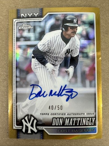 2026 Topps Chrome Don Mattingly #CLA-DMA Gold Refractor Auto /50 NY Yankees
