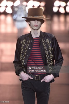 SS15 Saint Laurent Paris Black Gold Napoleon Jacket Souvenir Teddy