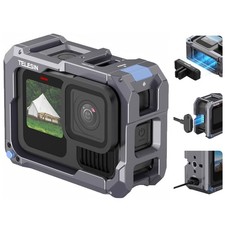 Aluminum Frame Cage Case Support Magnetic Charging for GoPro Hero 13 12 11 10 9