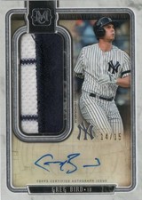 2018 Topps Museum Collection Jumbo Patch Autograph Jpa-Gb Greg Bird 14/15