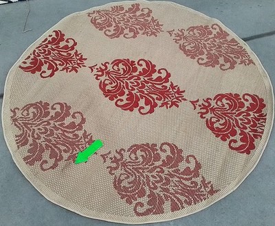 NATURAL / RED 5'-3'' x 5'-3'' Stained Rug, Reduced Price 1172799820 CY2720-3701-5R