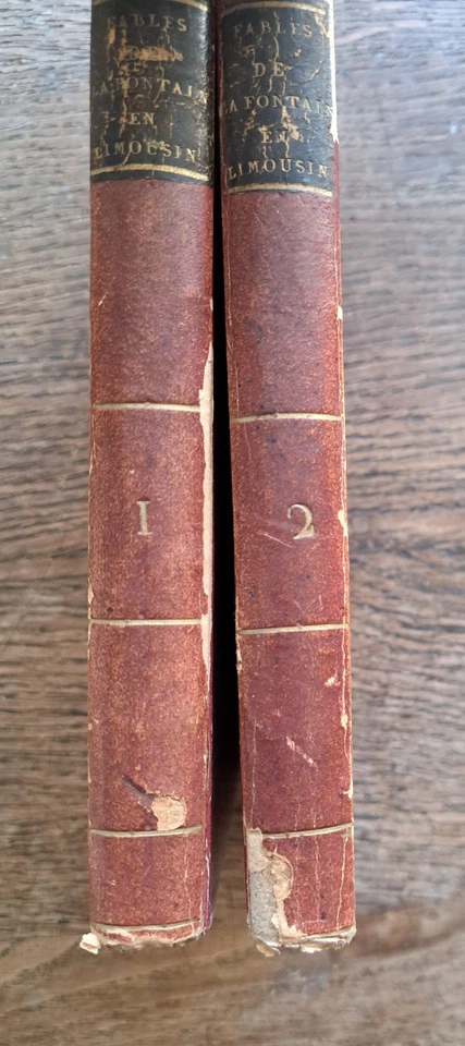 1809 Fables de La Fontaine en patois limousin J. Foucaud 2 vol. + manuscrit EO - Photo 3/4