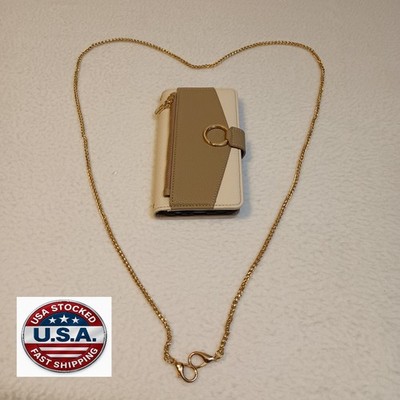 Wallet Phone Case Gift w/ Chain Zipper Card Slots   Samsung Galaxy A32 4G