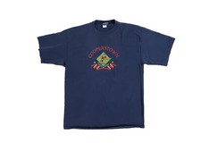 COOPERSTOWN T-shirt, Men L Short sleeve Blue Made in the USA embroidered vintage