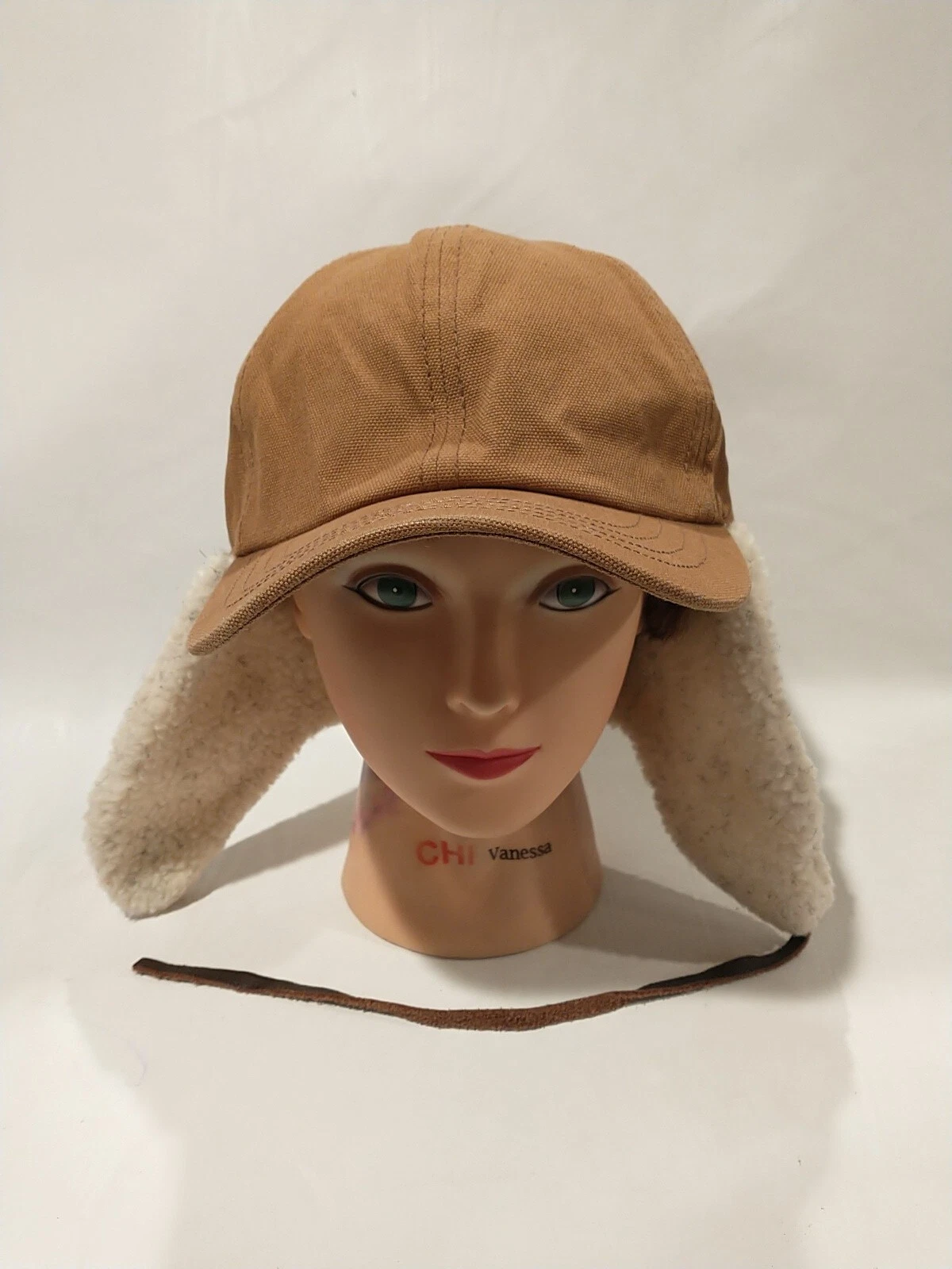 Woolrich Baseball Cap Trapper Hat Adult Size Small Fleece Ear Flap Cover Marron