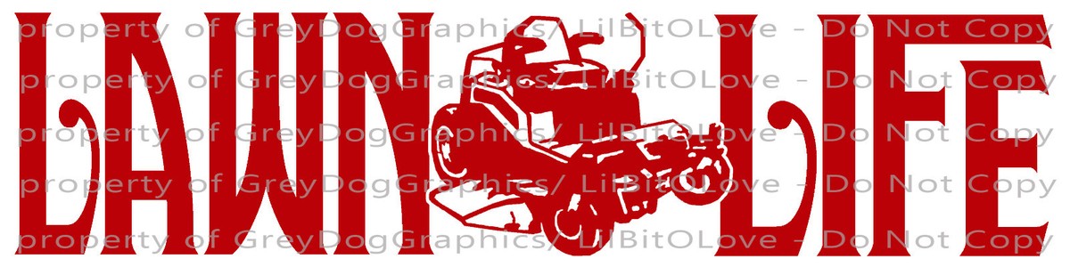 Script Lawn Life Vinile Decalcomania Guida Zero 0 Giri Tosaerba