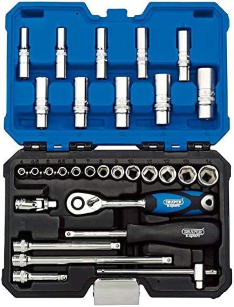 Draper B30MN/SG 1/10,2 cm SQ. Dr. Metric socket set (30 pezzi), blu