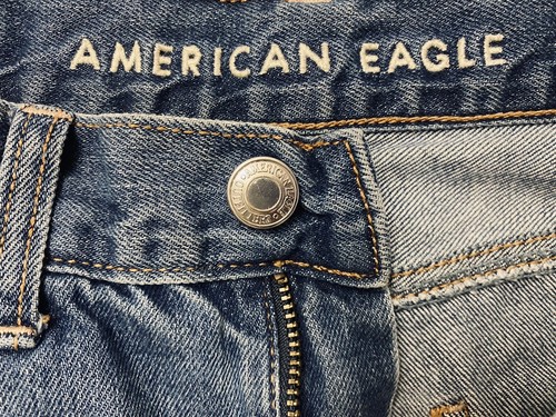 American Eagle Jeans Women's Blue Mom Straight Size 0 Regular - Picture 6 of 11