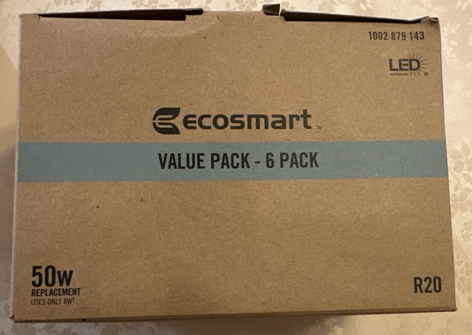 EcoSmart 50-Watt Equivalent BR20 Dimmable LED Light Bulb Daylight (6-Pack) - Image 2 of 3