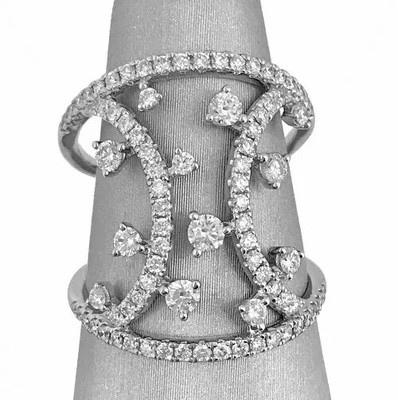 3.00Ct Round Cut Simulated Diamond Cocktail Wedding Ring 14K White Gold Plated