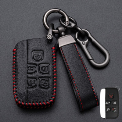 Real Leather Car Key Fob Case Cover For Land Rover Range Rover Discovery Evoque