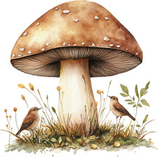 Wall decal sticker mushroom wall sticker 18 x 18 cm large