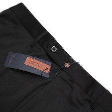 Zanella NWT Dress Pants Size 32 US Neal Solid Black Wool Blend