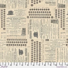 Free Spirit Tim Holtz Palette Neutral  PWTH254 Neutral Typewriter Cotton