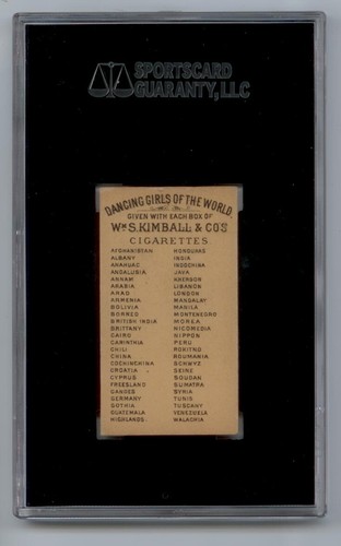 1889 N185 SGC Graded Card / NICOMEDIA, DANCING GIRLS OF THE WORLD, EX/NM 80/6 - Picture 2 of 2