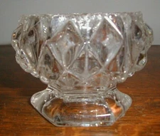 MASTER SALT Flint Glass FLATTENED SAWTOOTH eapg Coddington 32-4-2 1850s