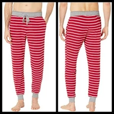 P.J. Salvage Men Red Striped Joyful Heart Sleep Jogger Size M
