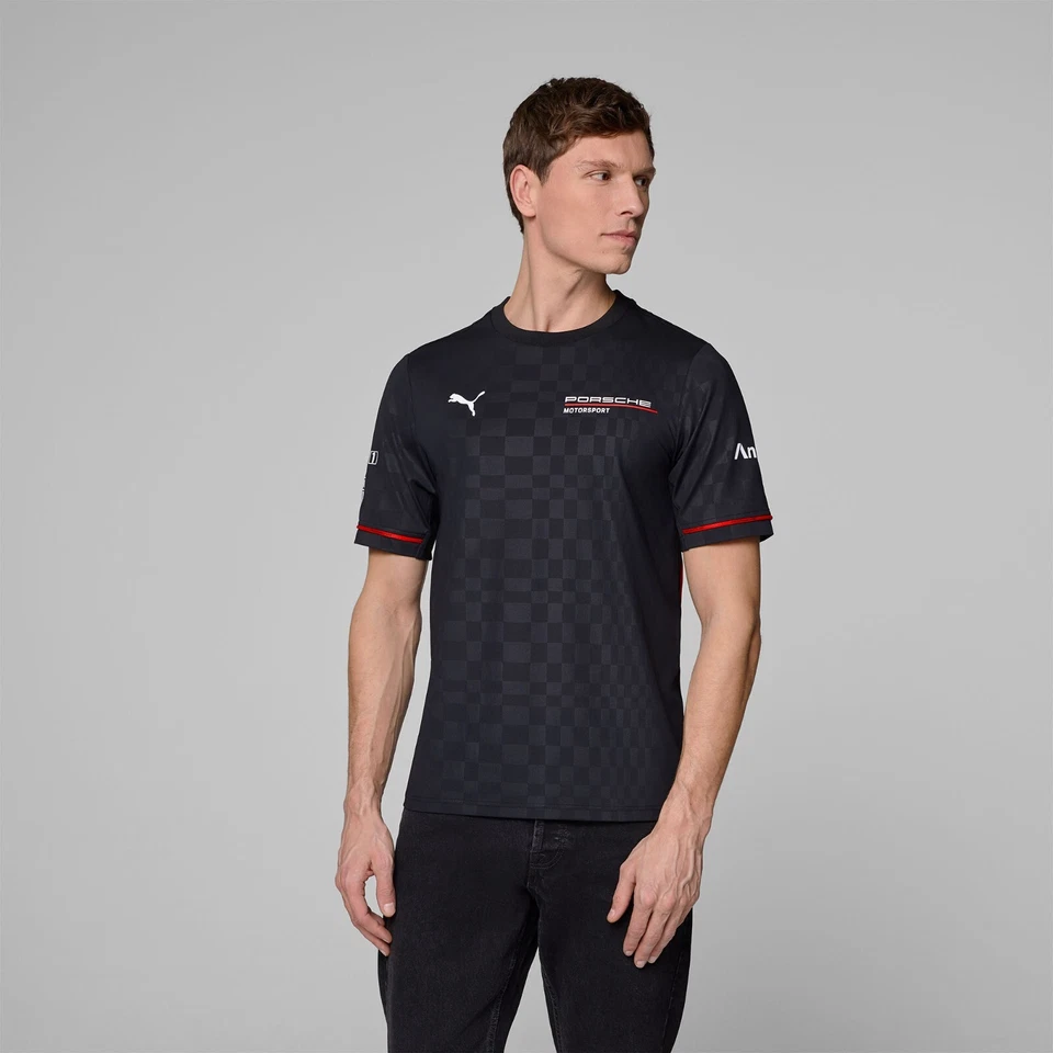 Porsche Motorsport PUMA Team Le Mans Short Sleeve T-Shirt Tee Black Official - Image 3 of 4