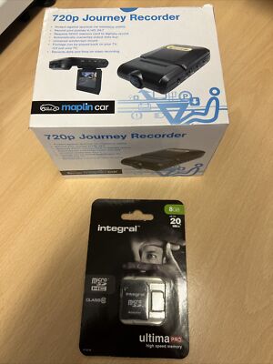 Maplin 720p HD Journey Recorder Auto Black Box SD Dash Kamera Neu + 8GB SD Karte
