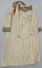 Lanz of Salzberg 2 Piece Set Quilted Robe Matching Flannel Nightgown Sz M
