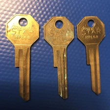 Vintage key blank for Chrysler Star HPL68   set of 3