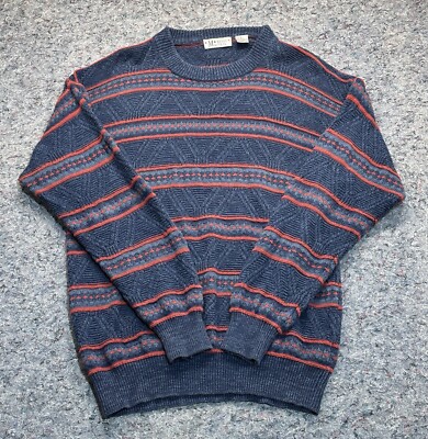 Vintage Brian MacNeil Sweater Men s XL Blue & Red Pullover Long sleeve Crew Neck
